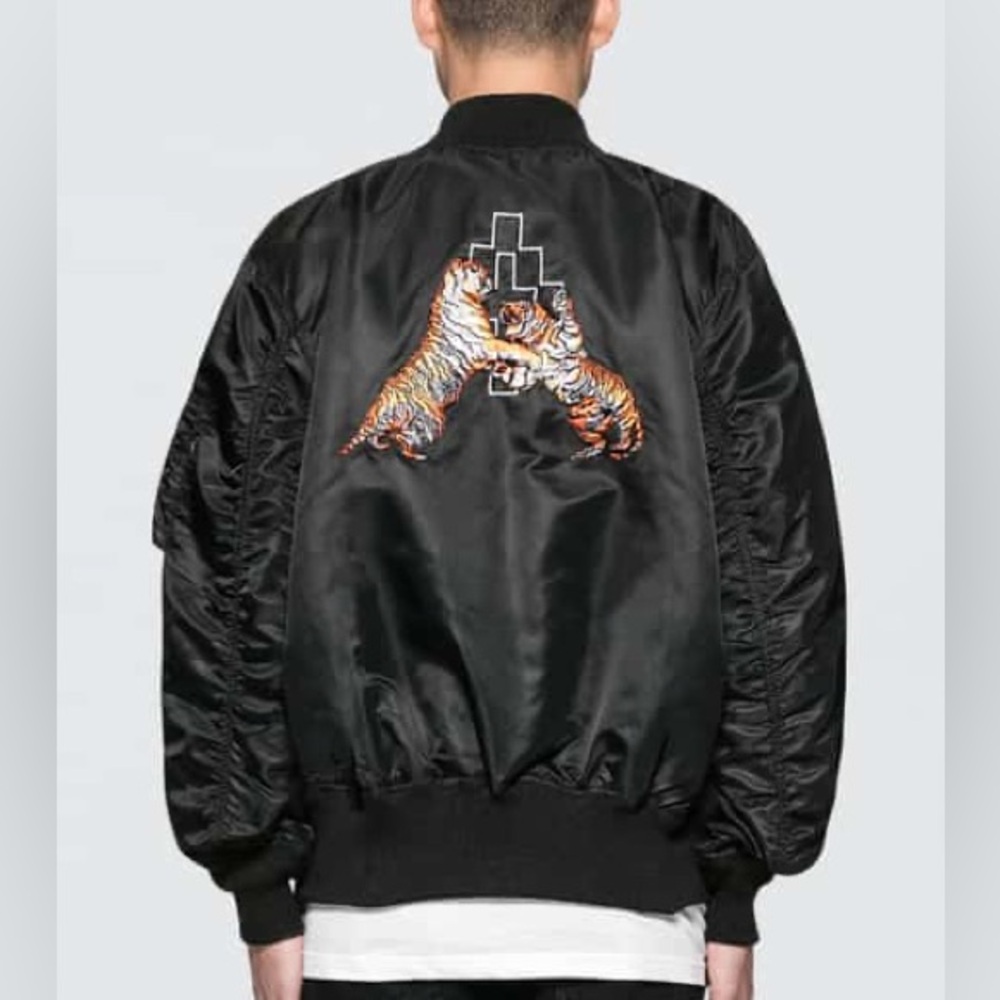 Marcelo Burlon County of Milan X Alpha MA-1 tiger Jacket Black bomber size L
